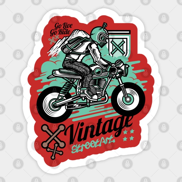 Vintage Dirt Bike Sticker by Kingdom Arts and Designs